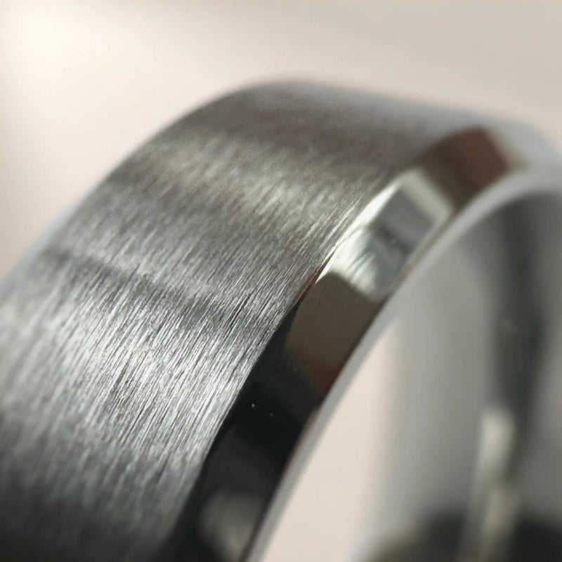 Affordable brushed stainless steel wedding ring