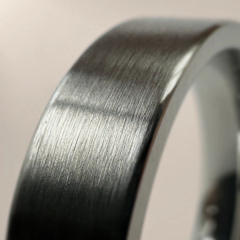 6mm titanium brushed wedding ring