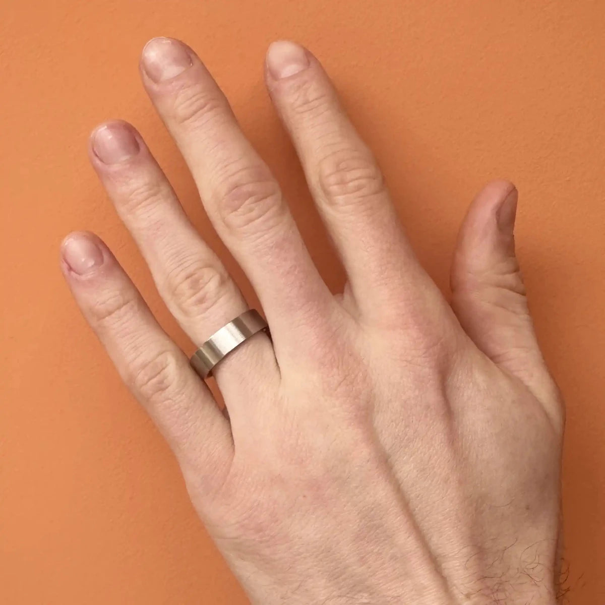 Stainless Steel (304) Brushed Flat Wedding Ring - Bound.