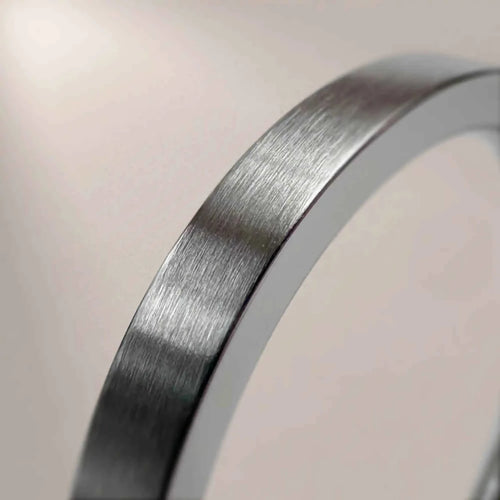 Stainless Steel (304) Brushed Flat Slim Wedding Ring - Bound.