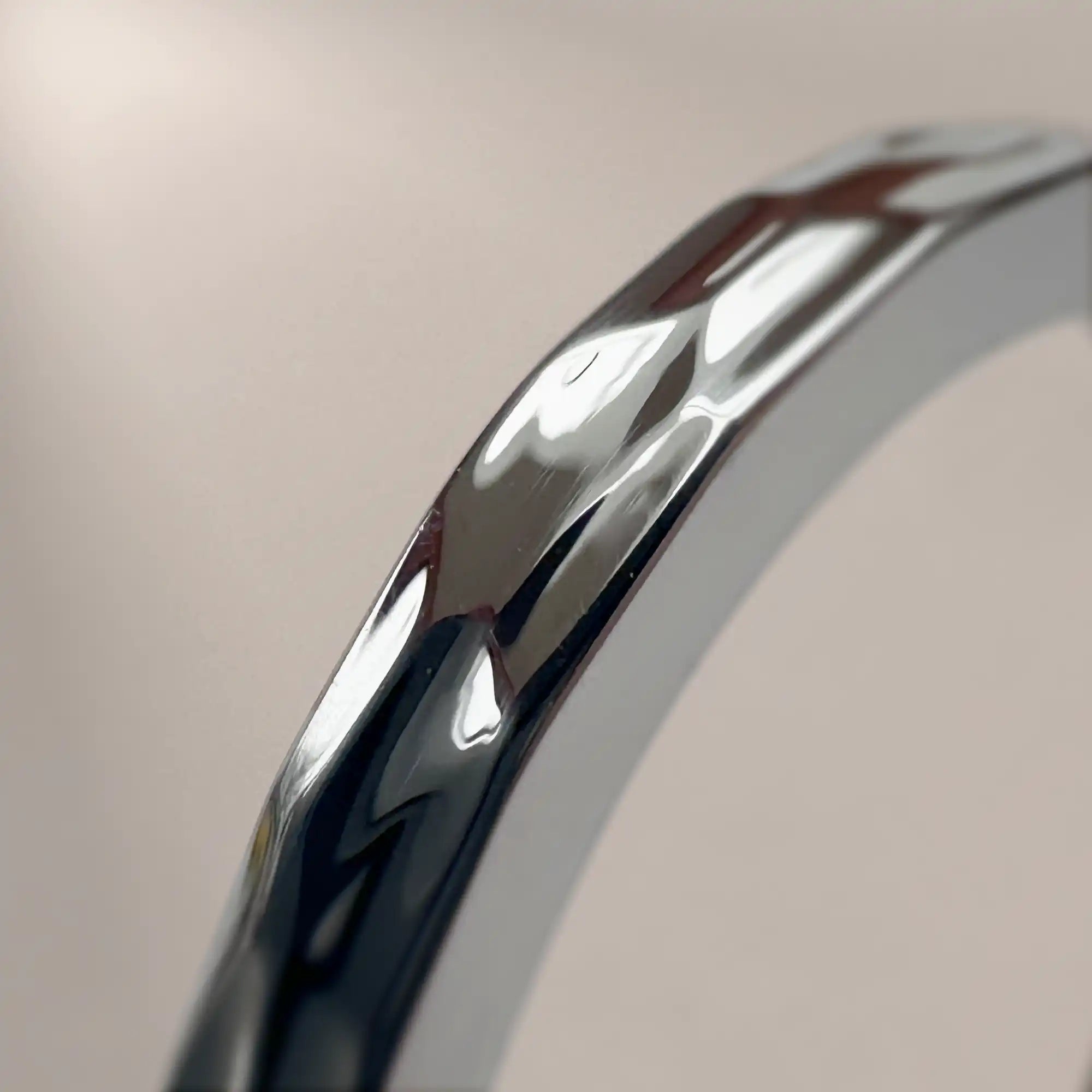 Stainless Steel (304) Hammered Flat Slim Wedding Ring