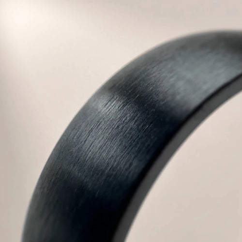 Black Zirconium Brushed Court Wedding Ring - Bound.