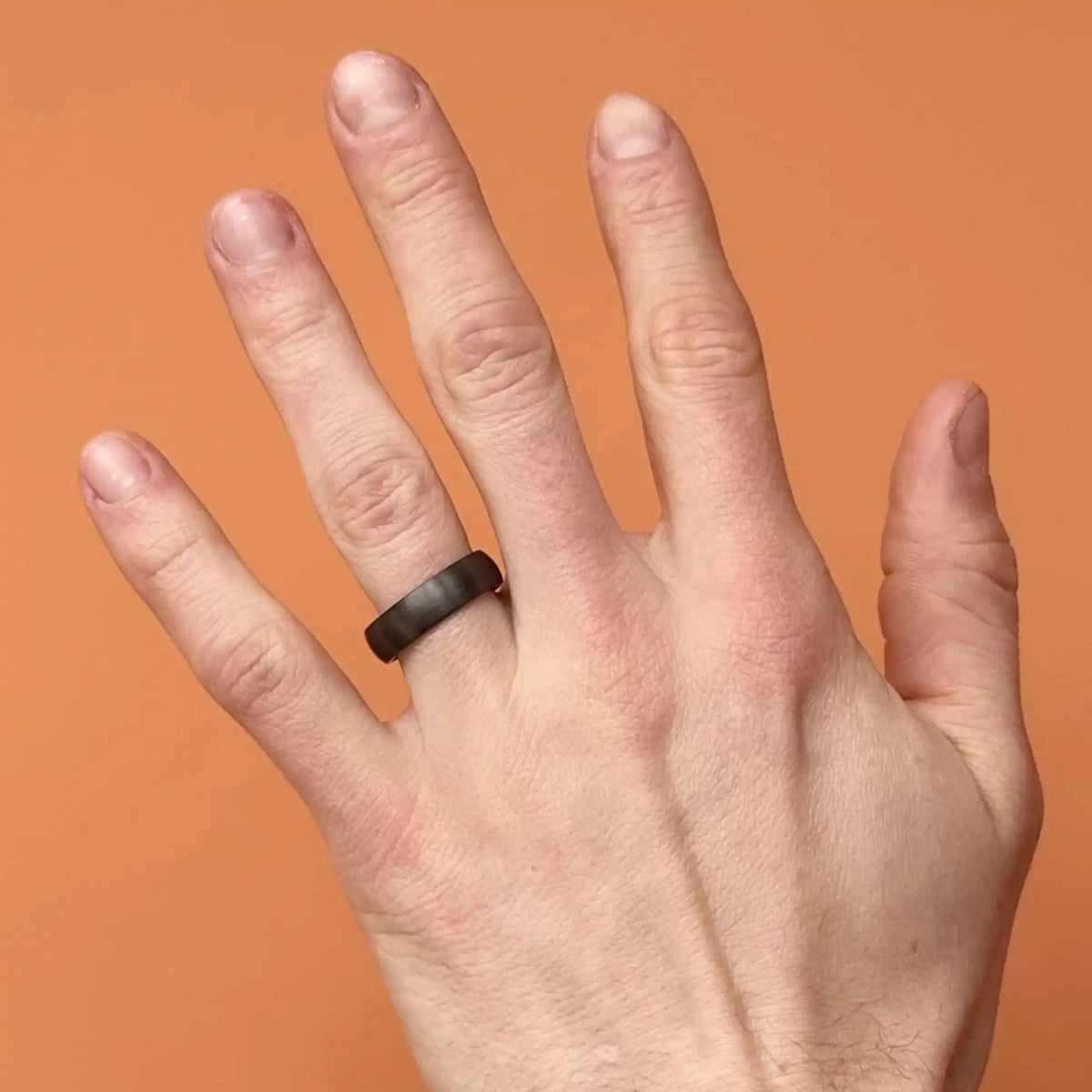 Black Zirconium Brushed Court Wedding Ring - Bound.