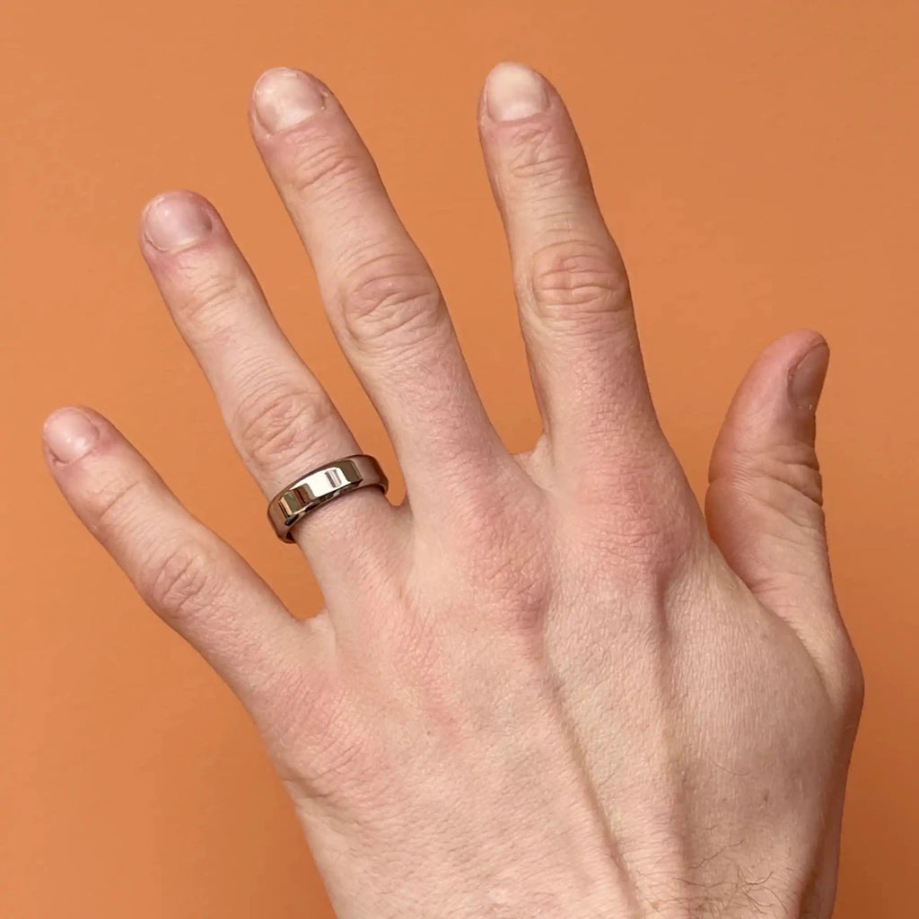 Titanium Polished Beveled Wedding Ring - Bound.