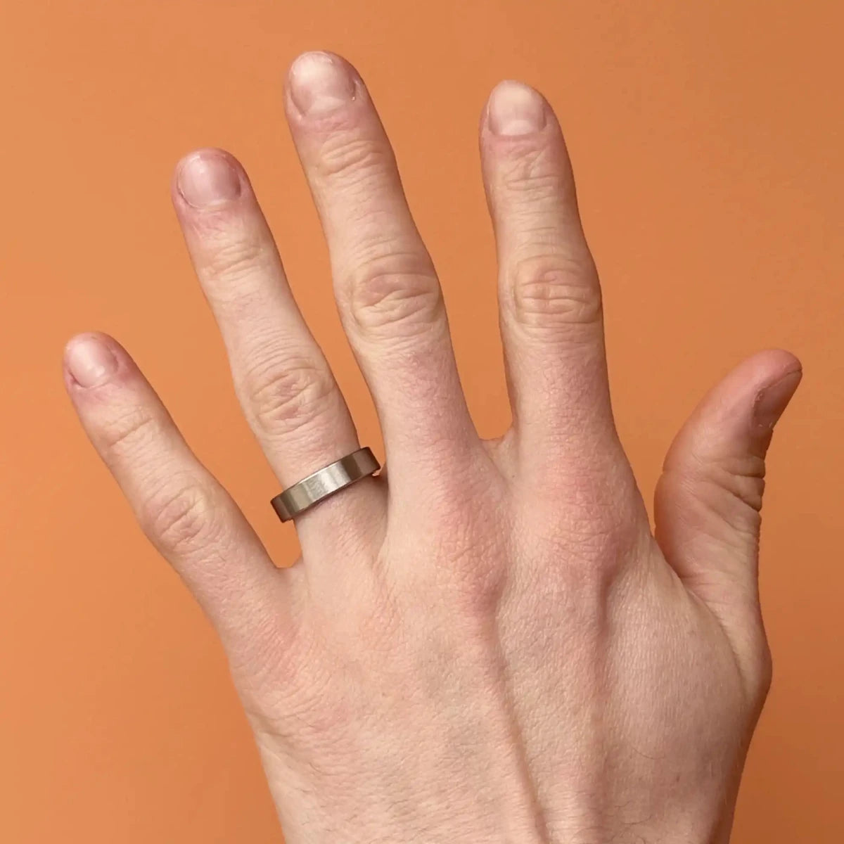 Titanium Brushed Flat Wedding Ring - Bound.