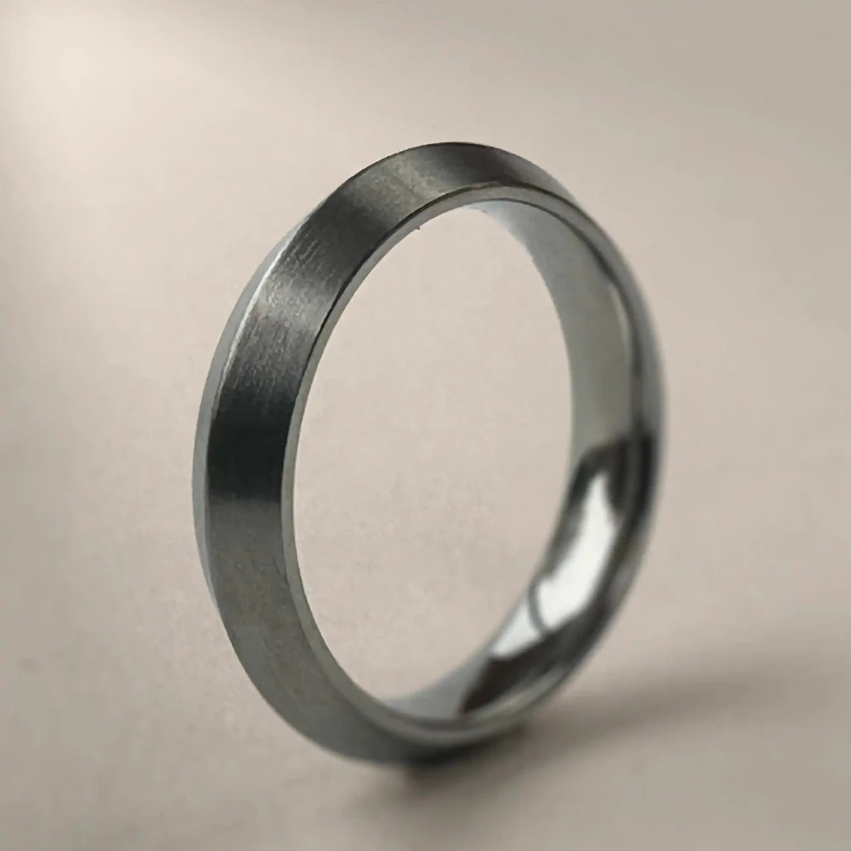 Titanium Brushed Pointed Slim Wedding Ring | 4mm Titanium | Bound.