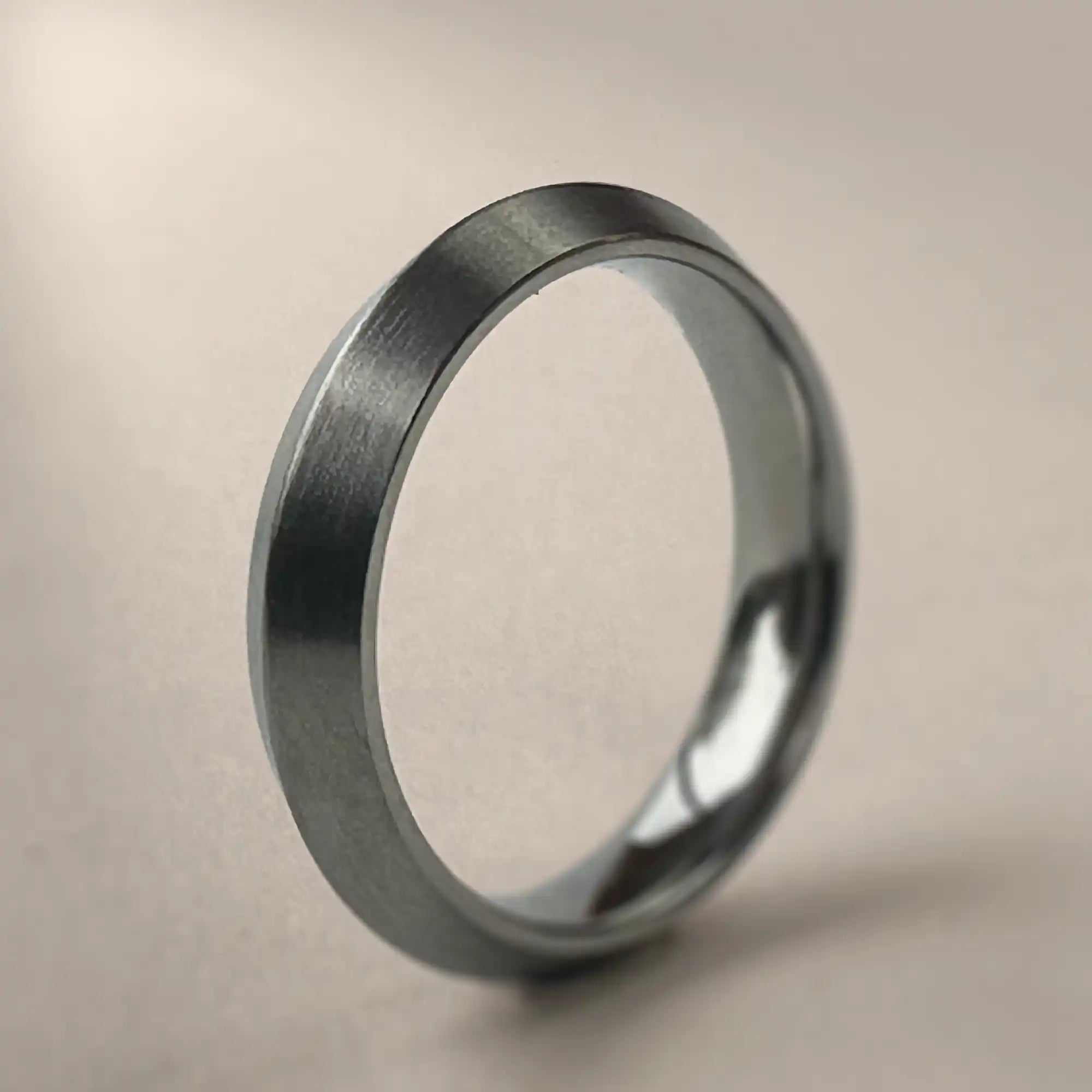 Titanium Brushed Pointed Slim Wedding Ring