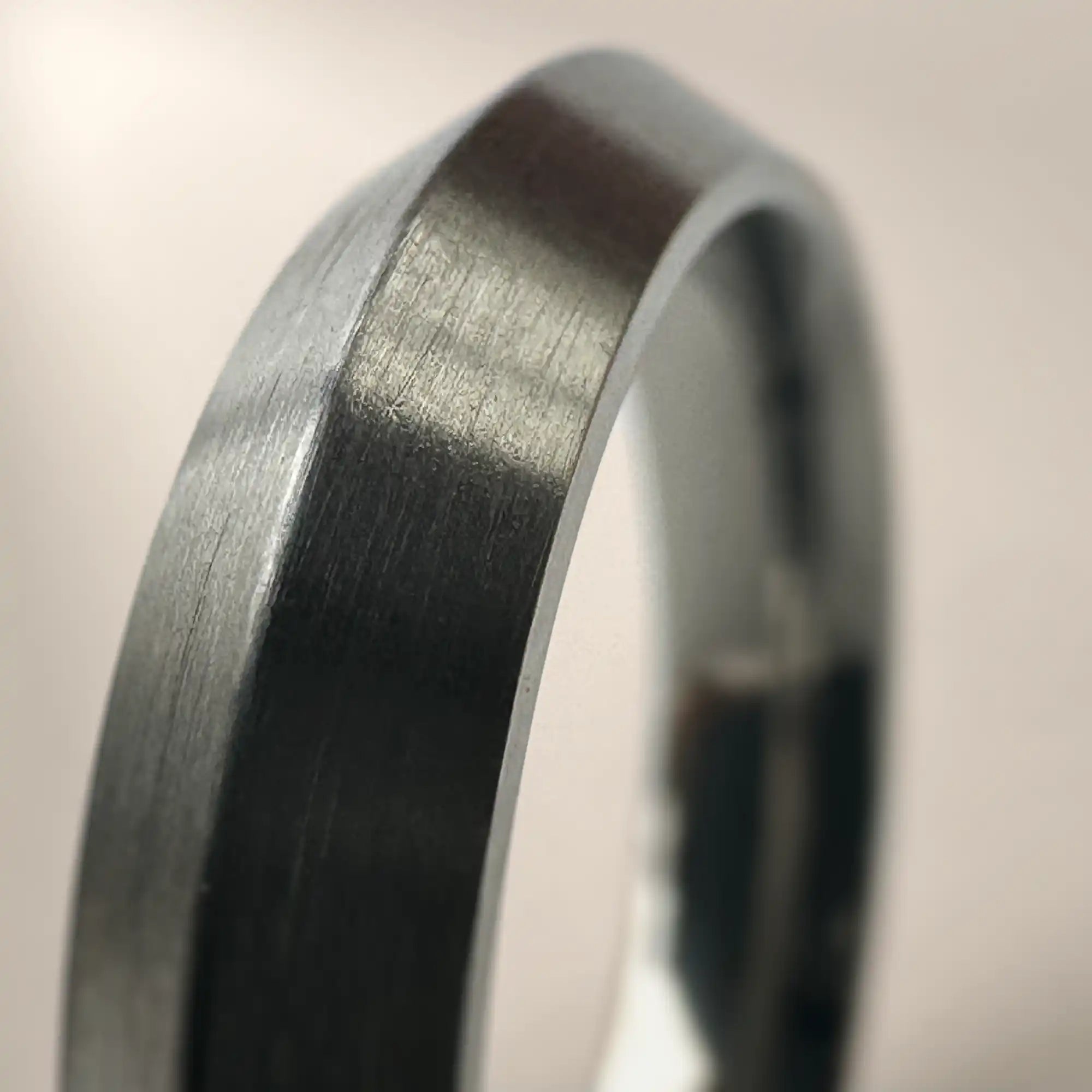 Titanium Brushed Pointed Slim Wedding Ring