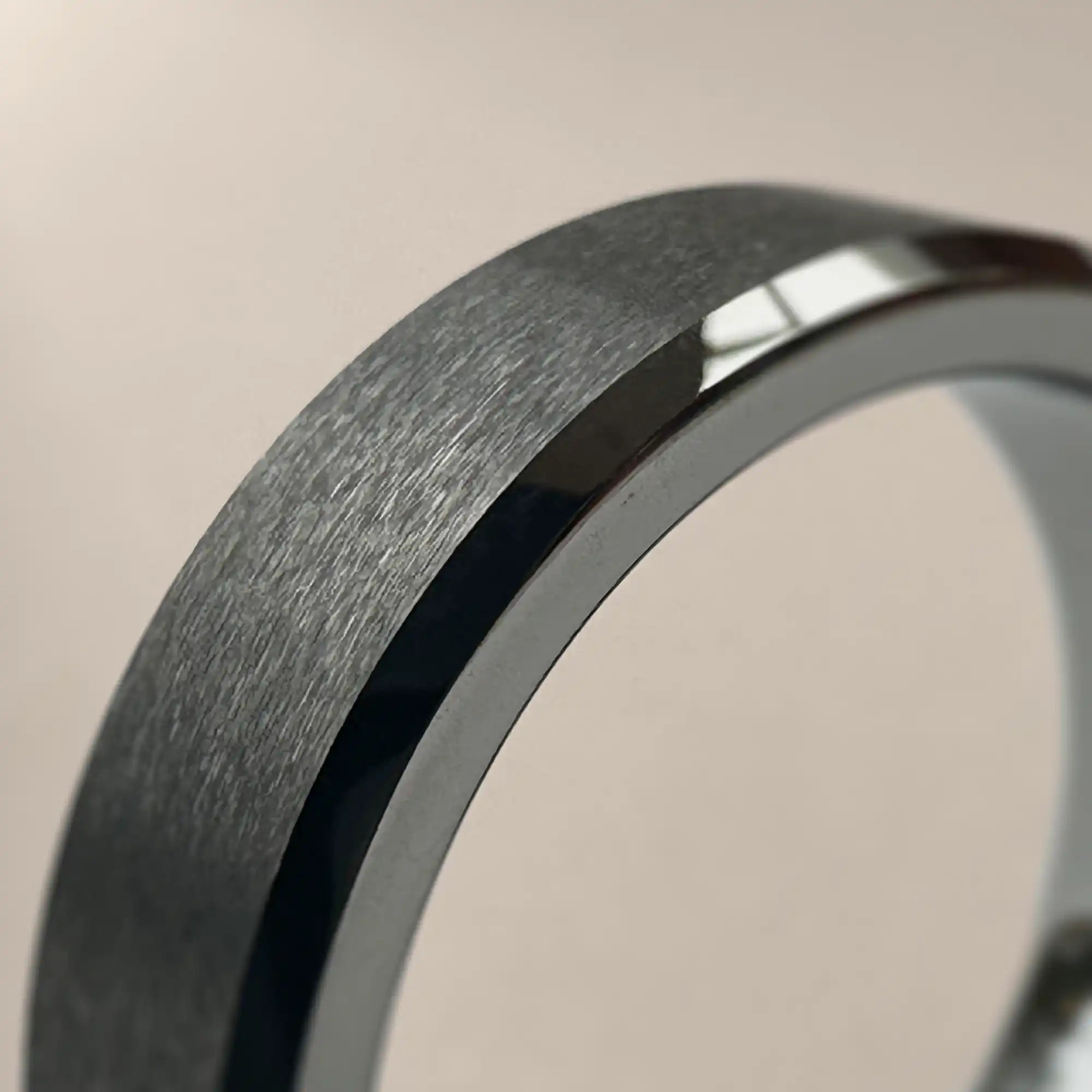 Tungsten Brushed Beveled Wedding Ring
