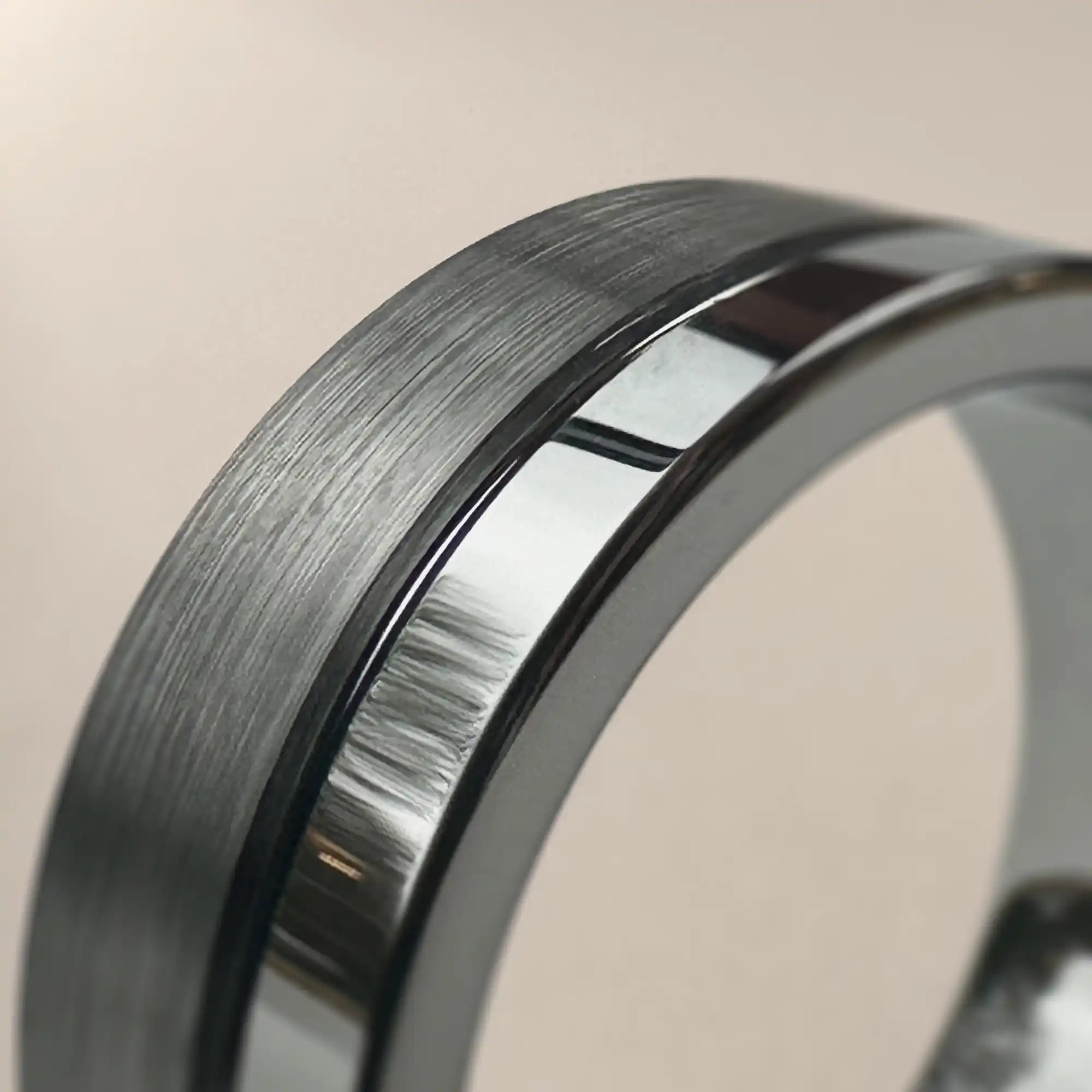 Tungsten Dual Texture Flat Wedding Ring